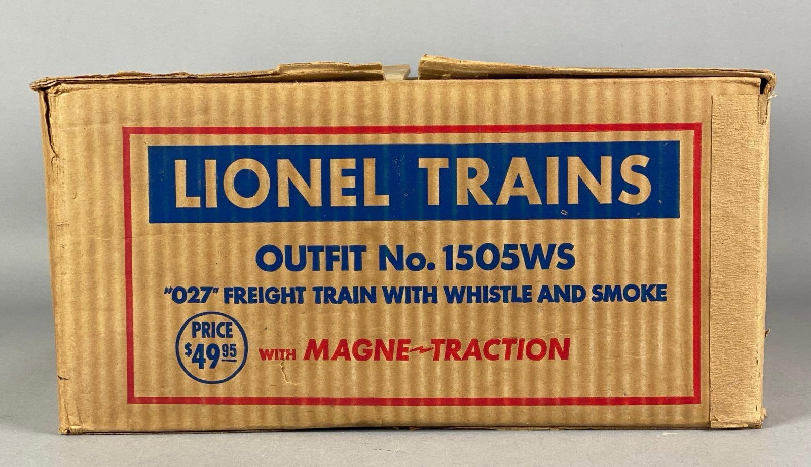 Lionel O Scale Outfit No. 1505WS Box Set: Untested, Includes controller, locomotive, box cars and more, locomotive measures 11 inches in length