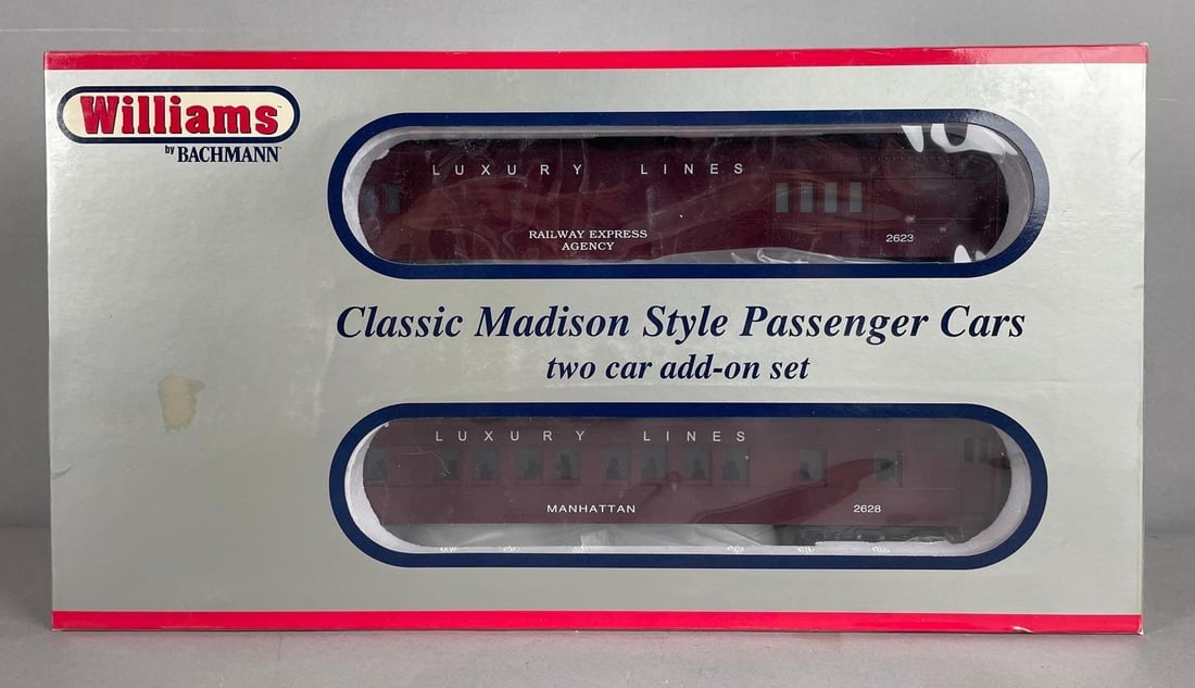 Williams by Bachmann O Scale Classic Madison Style Passenger Car Set: Luxury lines, 14 inches cars