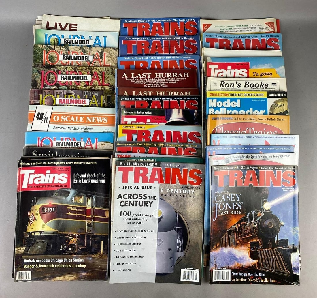Group of 30+ Vintage Trains Magazines (1 of 3)