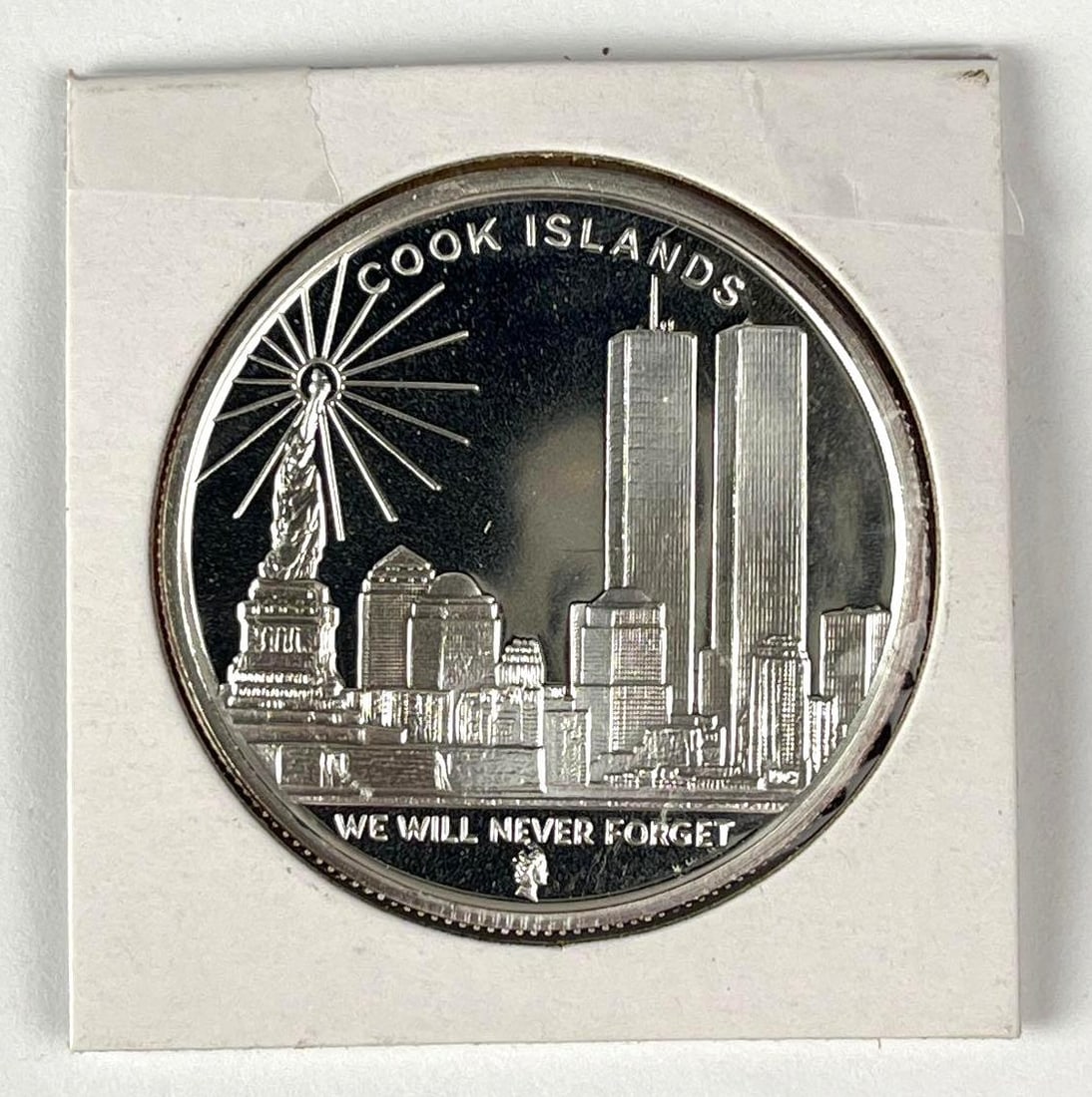 2006 Cook Islands $1 We Will Never Forget 1 oz .999 Silver Coin: 2006 Cook Islands $1 We Will Never Forget 1 oz .999 Silver Coin