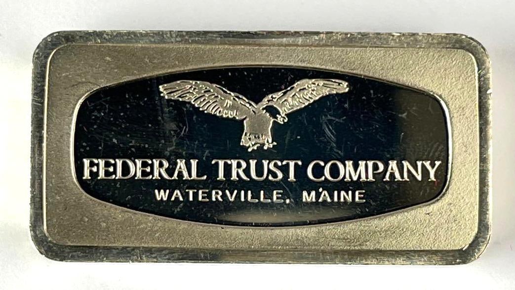 1970 The Franklin Mint 1000 Grain 2.32 oz Sterling Silver Ingot/ Bar (1 of 2)