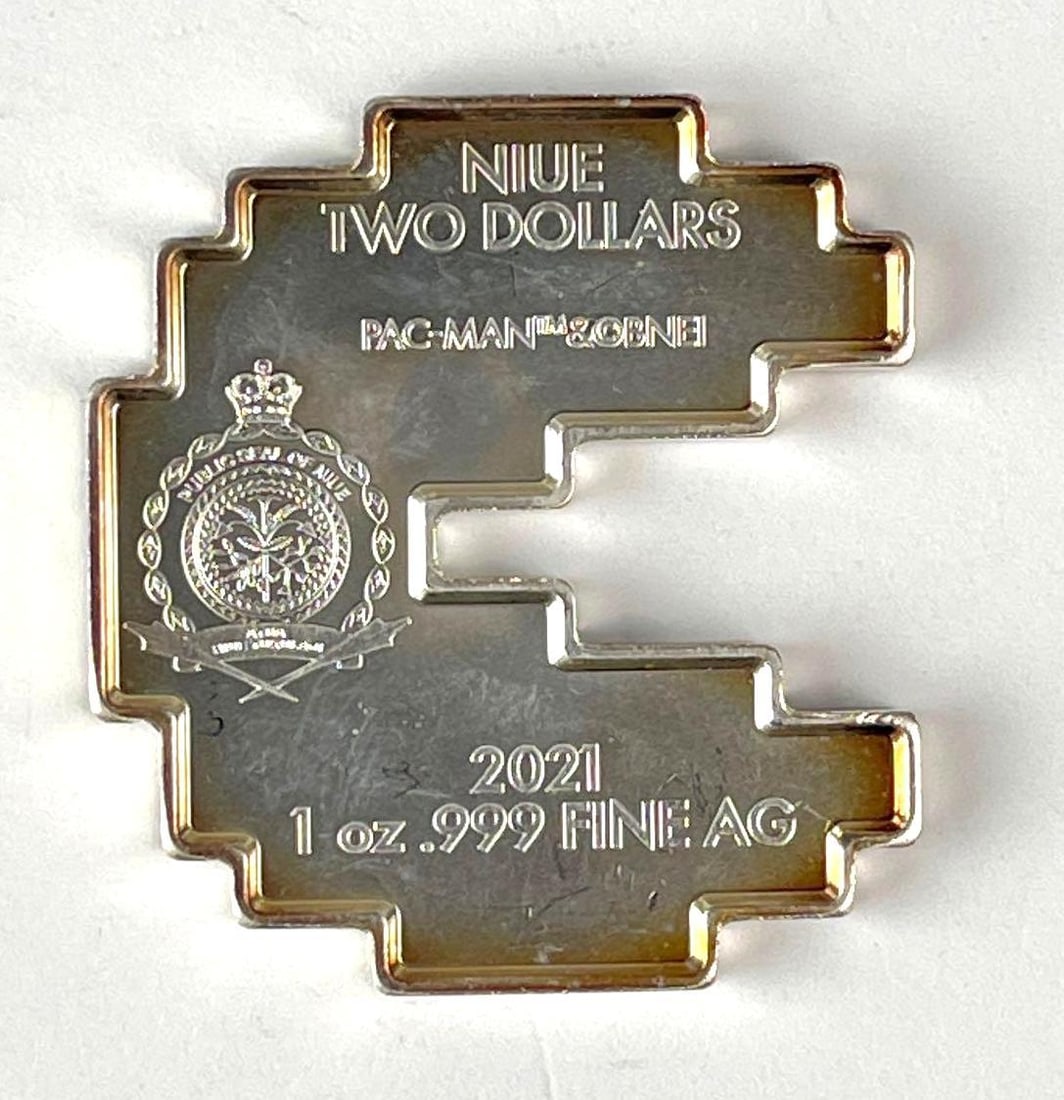 2021 NIUE $2 PAC MAN 1 oz .999 Fine Silver Coin: 2021 NIUE $2 PAC MAN 1 oz .999 Fine Silver Coin