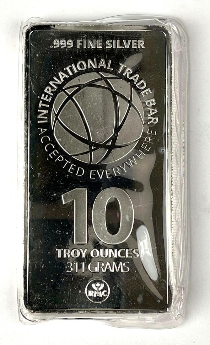 International Trade Bar 10 oz .999 Fine Silver Ingot/ Bar (1 of 2)