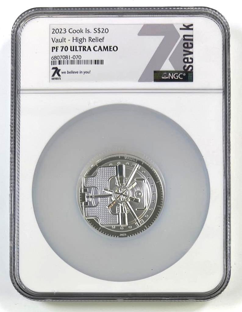 2023 Cook Islands 3 oz Silver $20 Vault High Relief NGC PF70 Ultra Cameo Proof Coin (1 of 2)