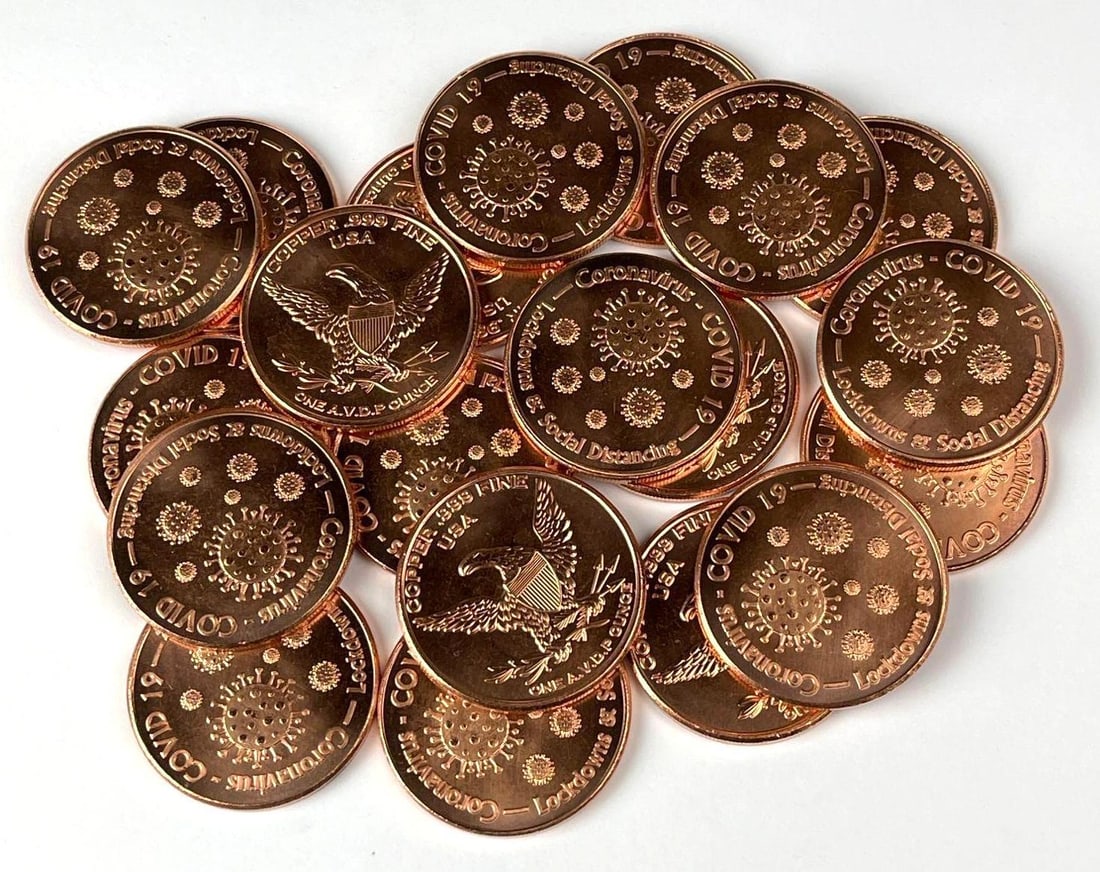 Group of 20 Covid 19 Lockdowns and Social Distancing 1 oz .999 Fine Copper Rounds (1 of 1)