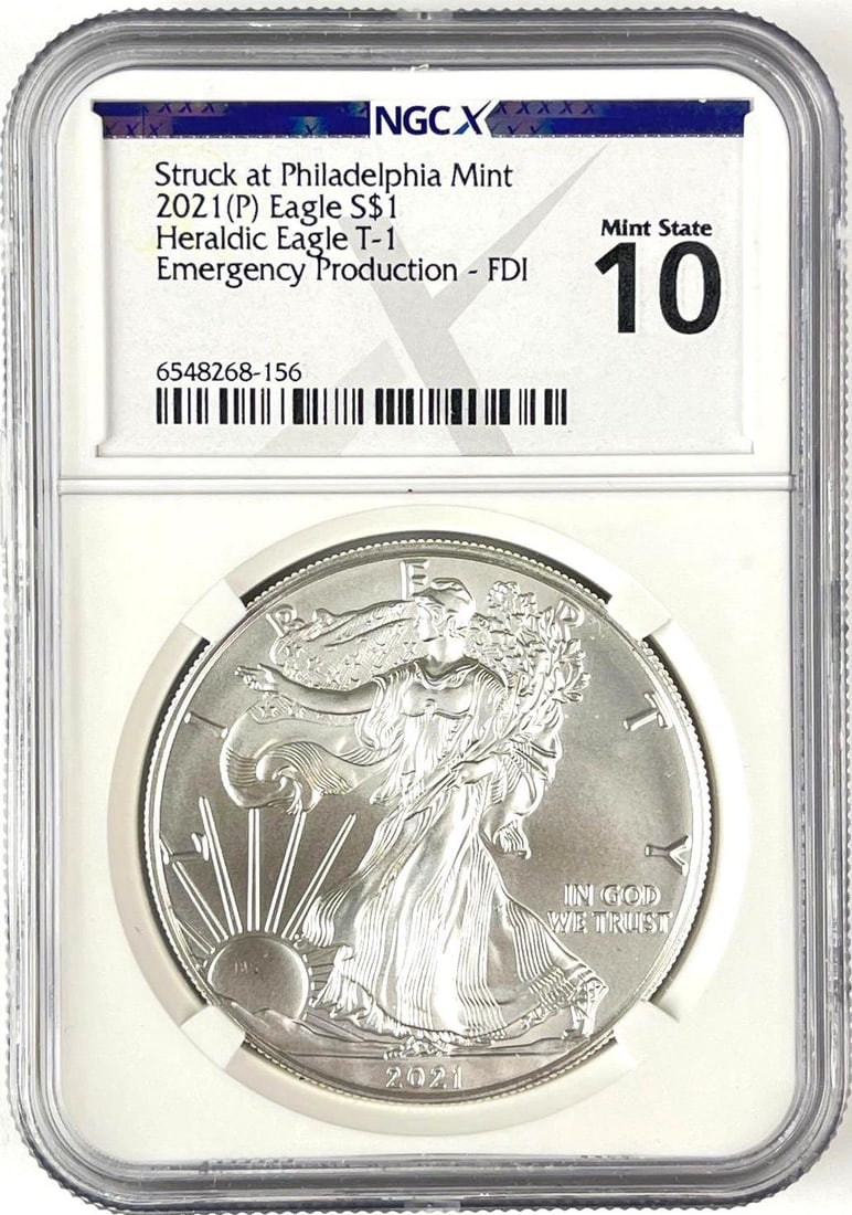 2021 P US $1 America Silver Eagle 1 oz Fine Silver NGC Mint State 10: 2021 P US $1 America Silver Eagle 1 oz Fine Silver NGC Mint State 10