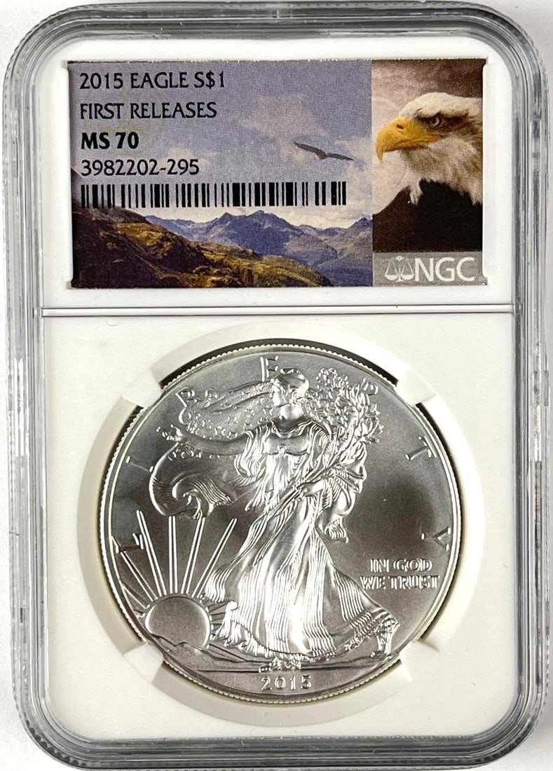 2015 US $1 America Silver Eagle 1 oz Fine Silver NGC MS70: 2015 US $1 America Silver Eagle 1 oz Fine Silver NGC MS70