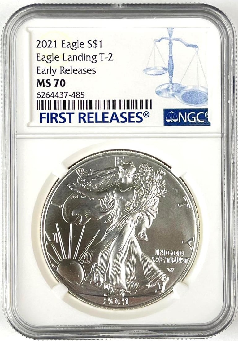 2021 US $1 America Silver Eagle 1 oz Fine Silver NGC MS70: 2021 US $1 America Silver Eagle 1 oz Fine Silver NGC MS70