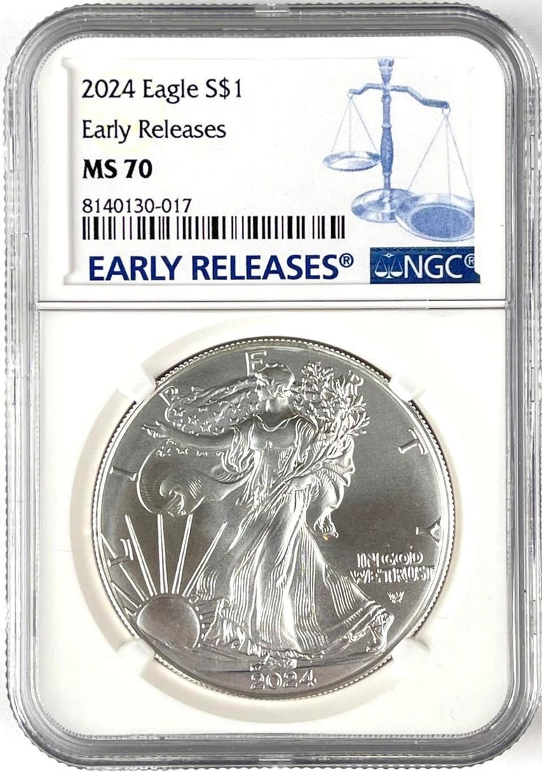 2024 US $1 America Silver Eagle 1 oz Fine Silver NGC MS70: 2024 US $1 America Silver Eagle 1 oz Fine Silver NGC MS70