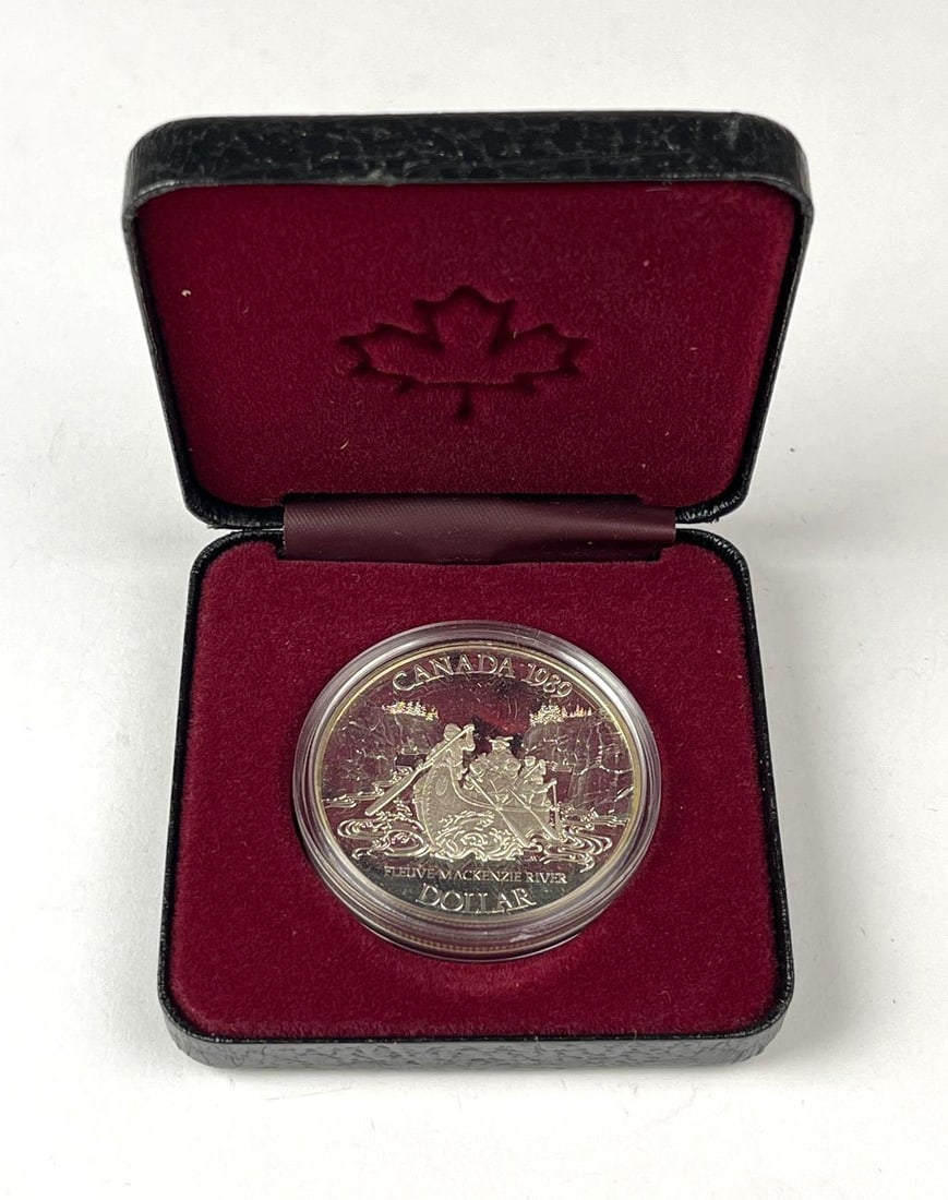1989 Canada $1 Fleuve Mackenzie River 23.33 Grams .500 Silver Proof Coin (1 of 5)