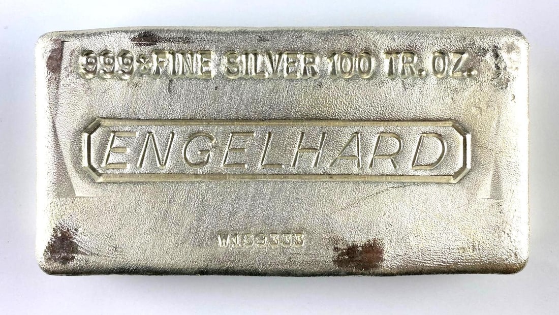 Engelhard 100 Oz .999 Fine Silver Ingot/ Bar (1 of 2)
