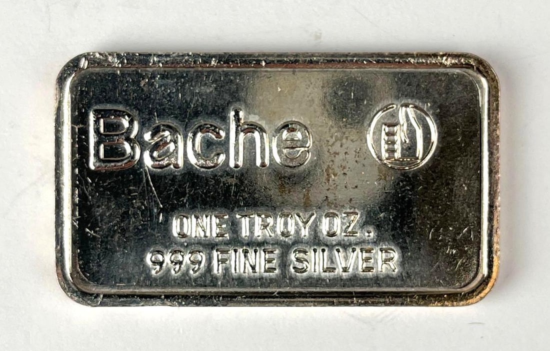Bache 1 oz 999 Fine Silver Ingot/ Bar (1 of 2)
