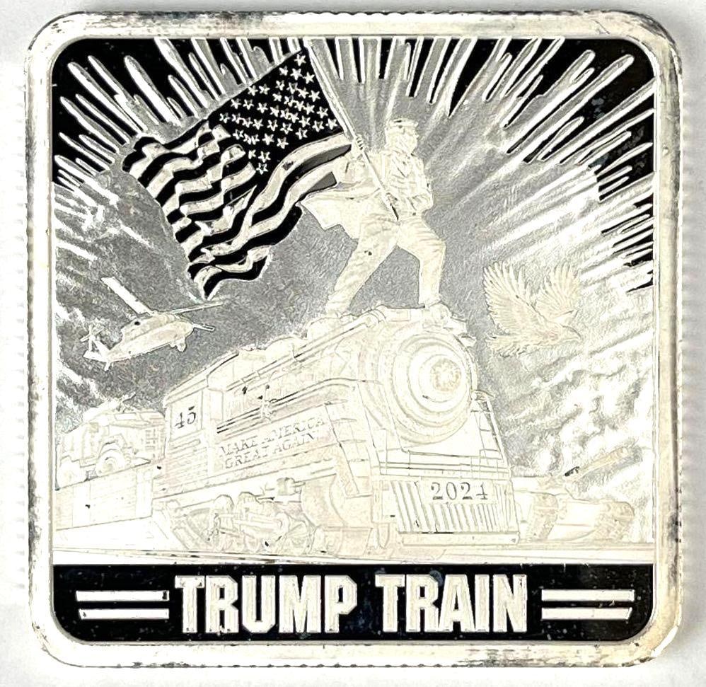 2024 Trump Train 1 oz 999 Fine Silver Ingot/ Bar: 2024 Trump Train 1 oz 999 Fine Silver Ingot/ Bar