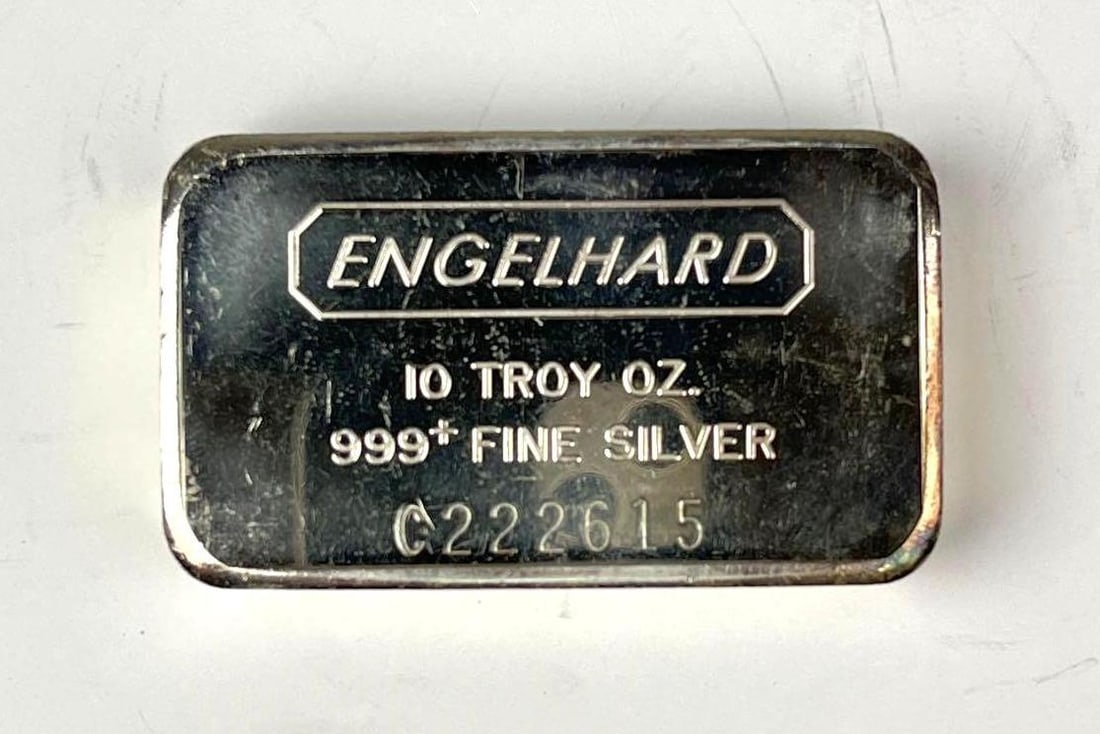 Engelhard 10 oz 999 Fine Silver Ingot/ Bar (1 of 2)