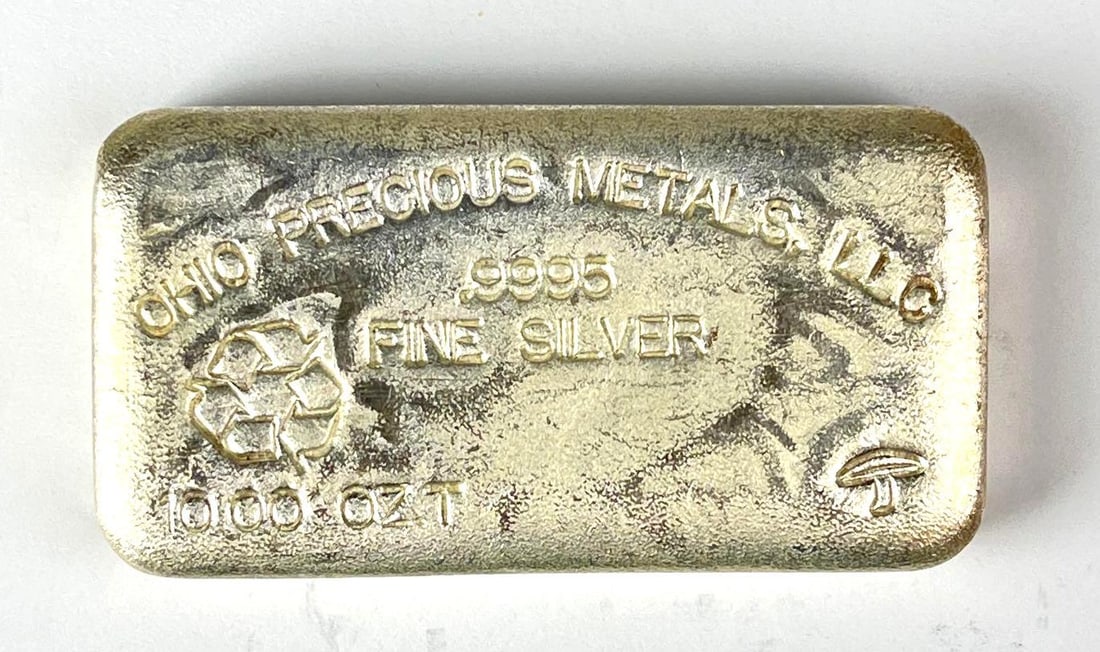Ohio Precious Metals INC 10 oz .9995 Fine Silver Ingot/ Bar: Ohio Precious Metals INC 10 oz .9995 Fine Silver Ingot/ Bar