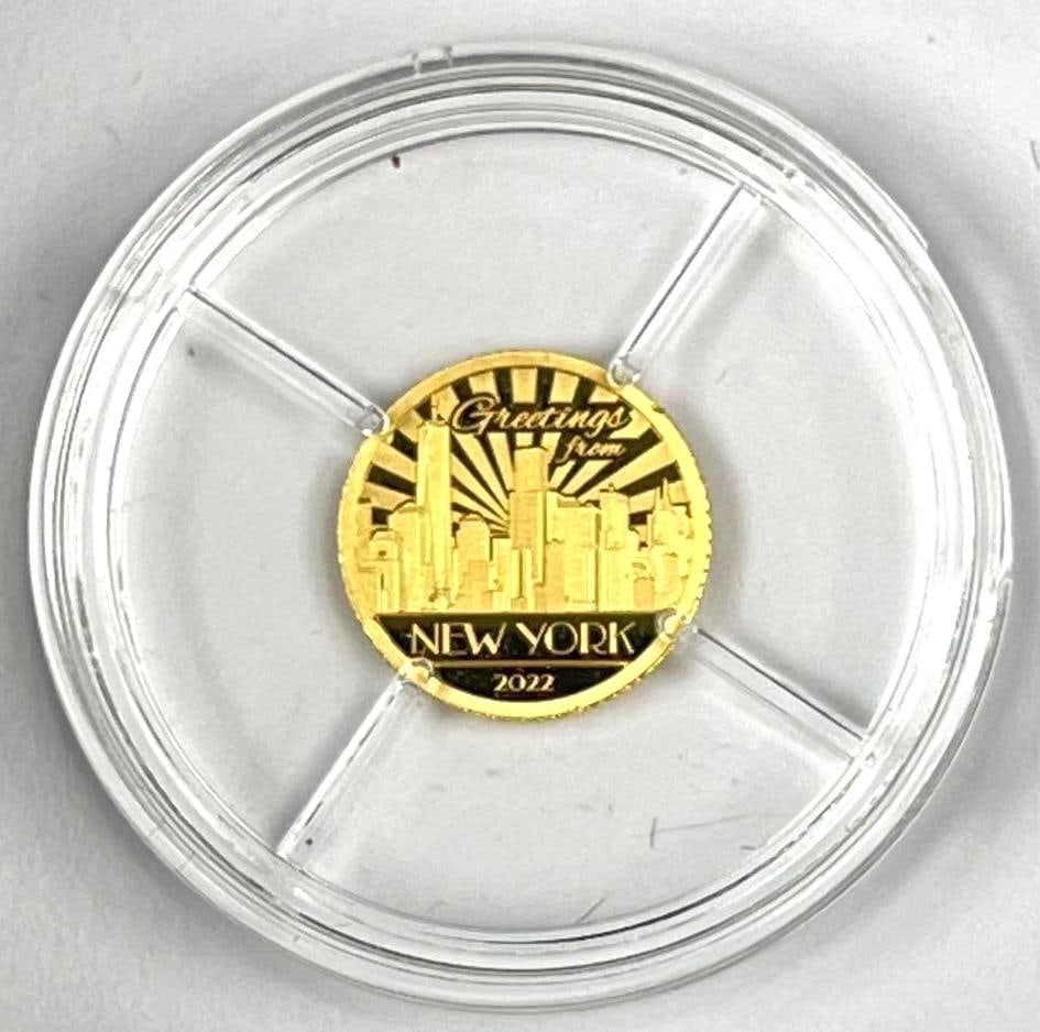 2022 Cook Island $5 Greetings From New York .5 Gram .9999 Gold Coin (1 of 2)
