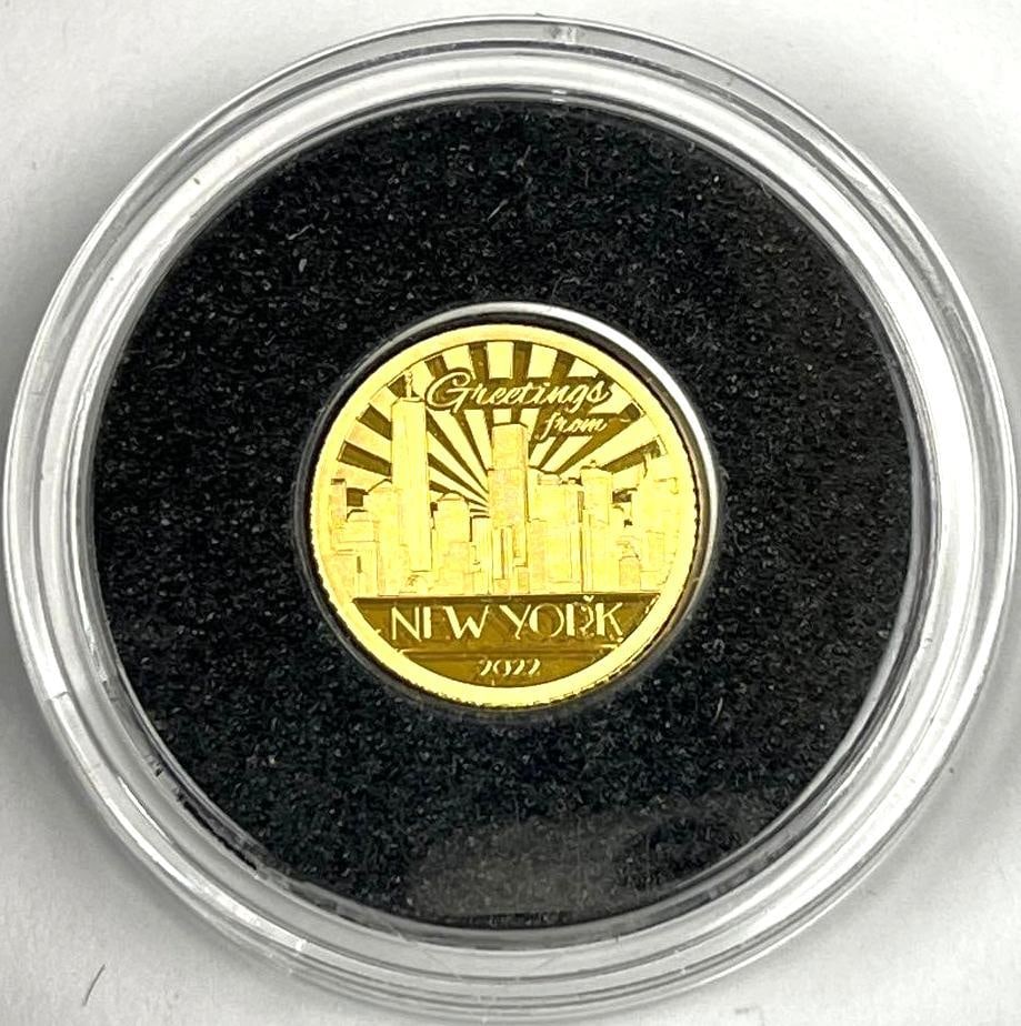 2022 Cook Island $5 Greetings From New York .5 Gram .9999 Gold Coin (1 of 2)