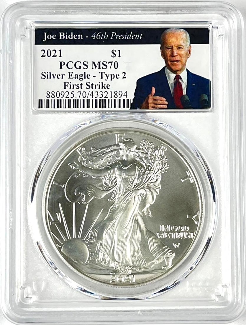 2021 US $1 American Silver Eagle 1 oz Fine Silver Coin PCGS MS70: 2021 US $1 American Silver Eagle 1 oz Fine Silver Coin PCGS MS70