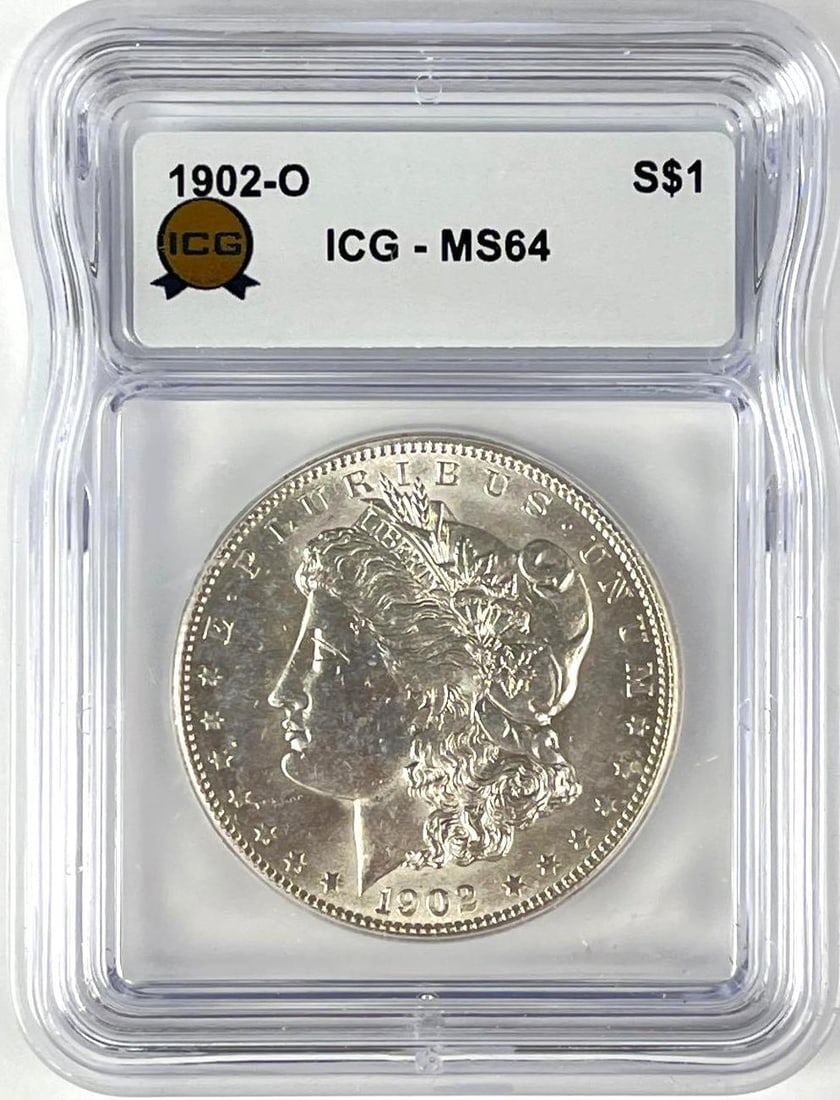 1902 O US Morgan Silver Dollar ICG MS64: 1902 O US Morgan Silver Dollar ICG MS64