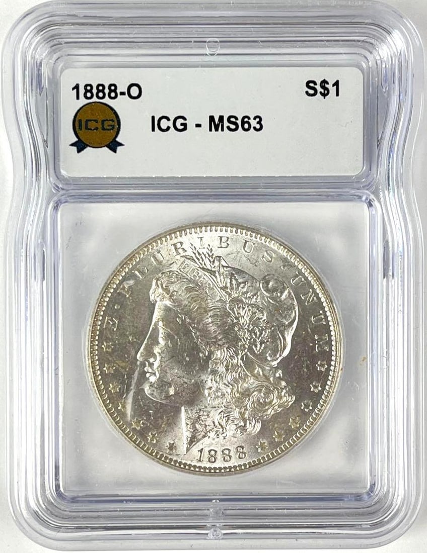 1888 O US Morgan Silver Dollar ICG MS63: 1888 O US Morgan Silver Dollar ICG MS63