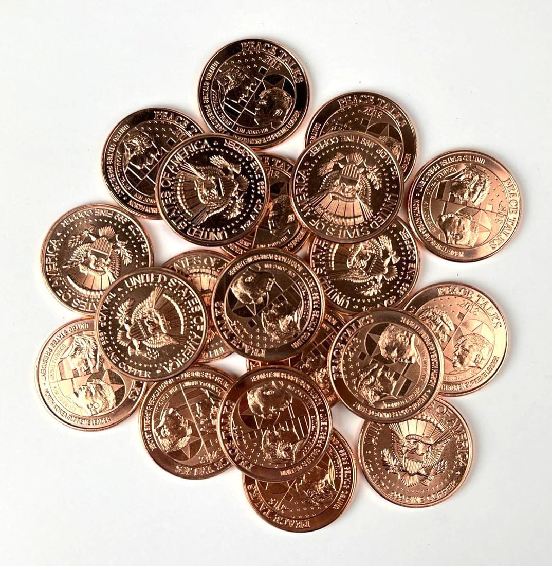 Group of 20 2018 Peace Talks 1 oz .999 Fine Copper Rounds in a Roll (1 of 2)