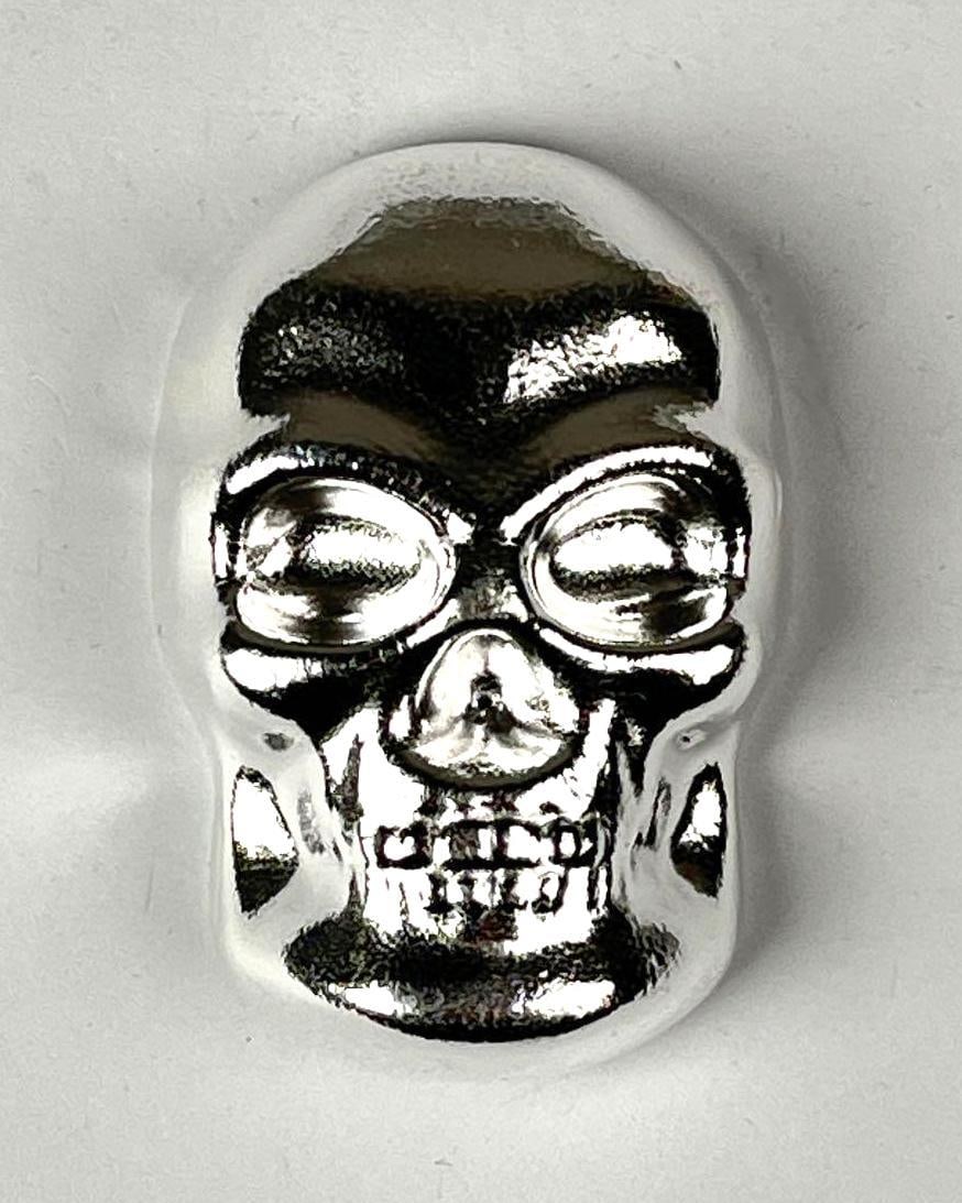 Hand Poured Skull 10 oz 999 Silver Ingot/ Bar: Hand Poured Skull 10 oz 999 Silver Ingot/ Bar