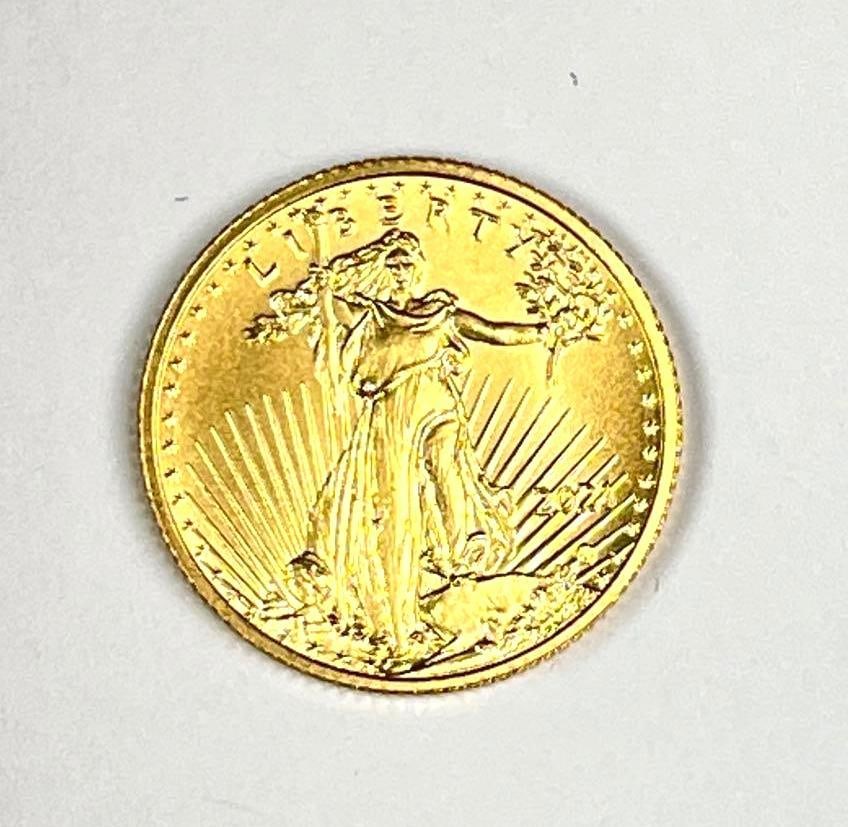2021 US $5 American Gold Eagle 1/10 oz Fine Gold Coin (1 of 2)