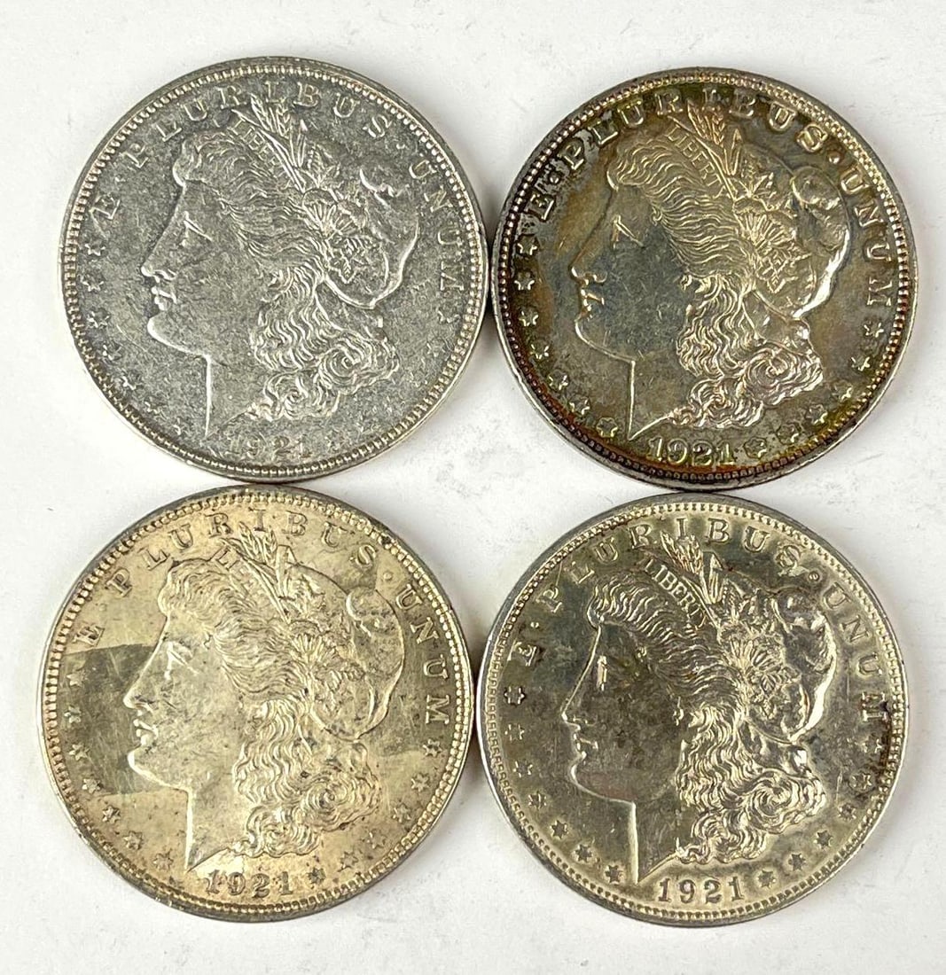 Group of 4 US Morgan Silver Dollars: Group of 4 US Morgan Silver Dollars