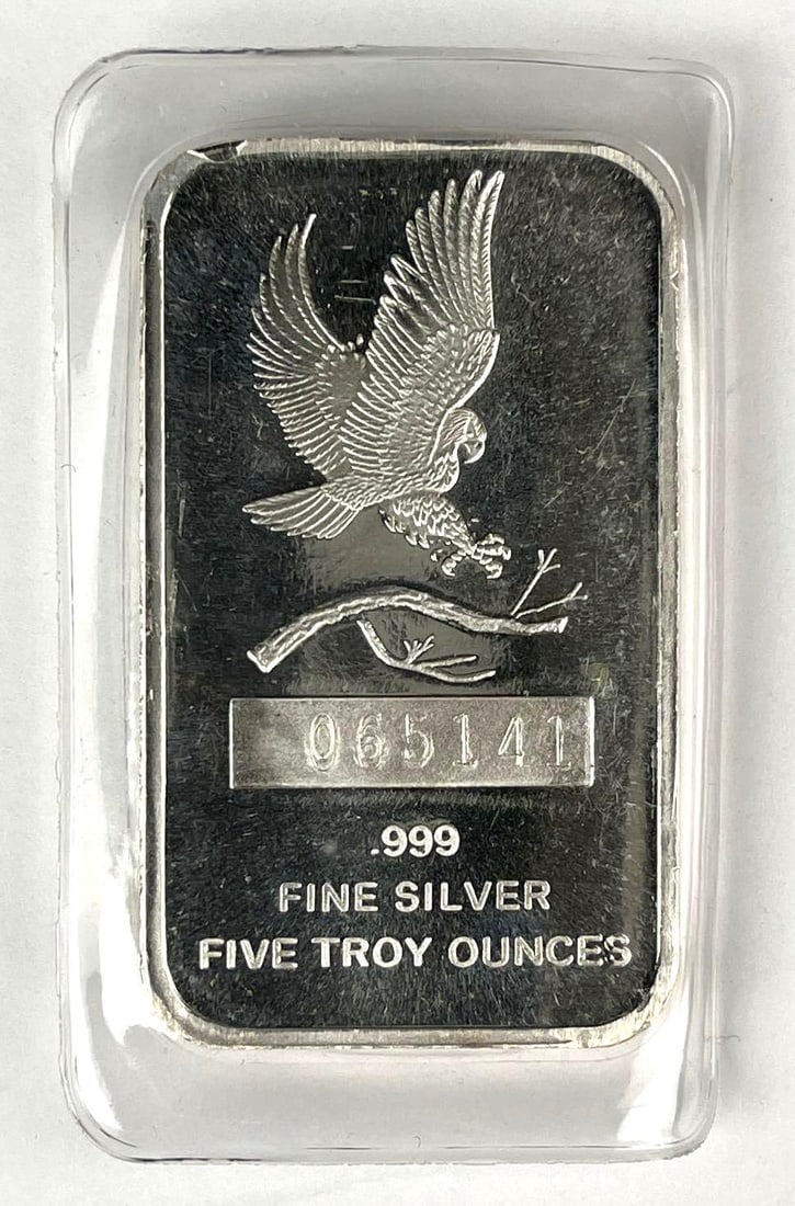 SilverTowne Eagle 5 oz .999 Fine Silver Ingot/ Bar: SilverTowne Eagle 5 oz .999 Fine Silver Ingot/ Bar