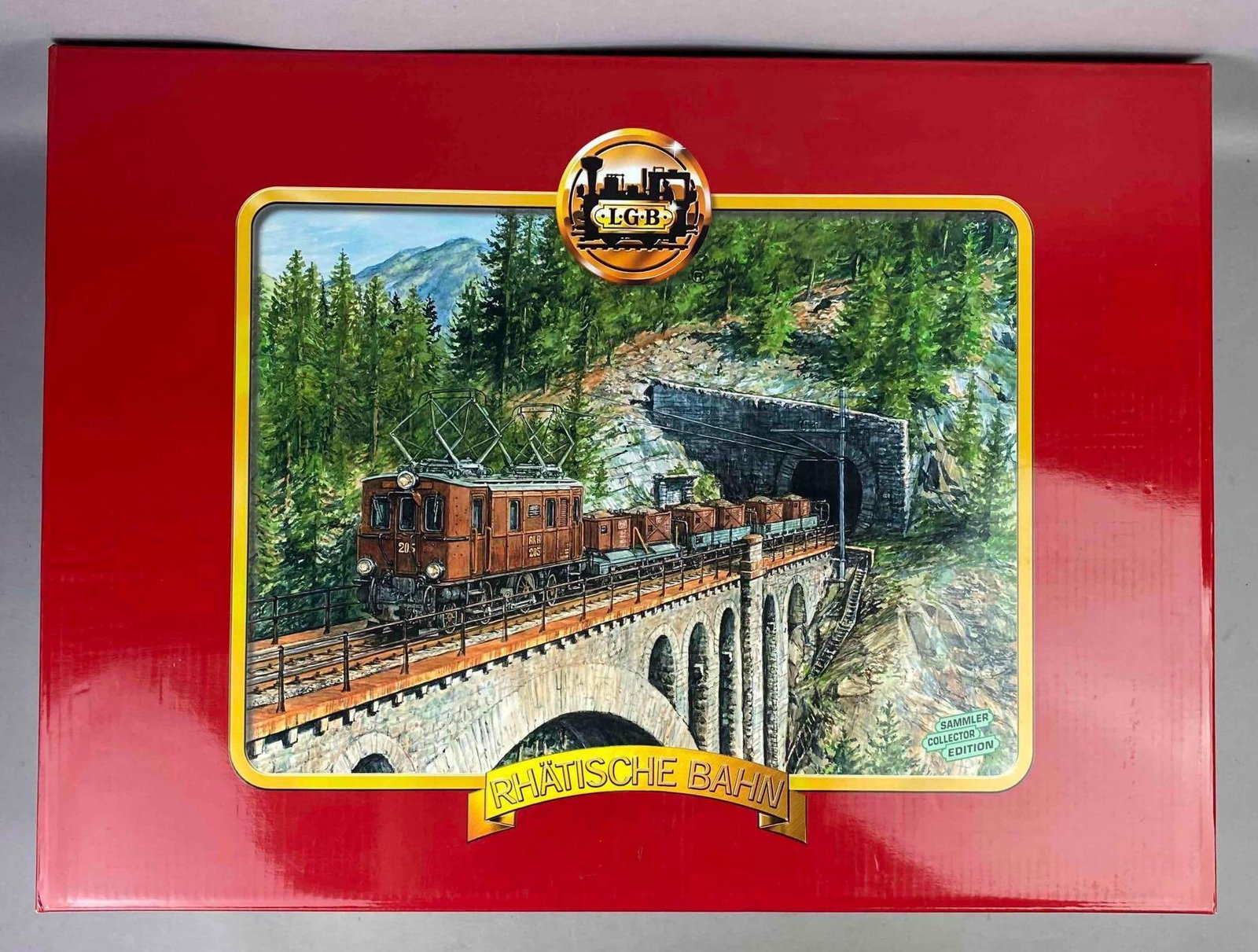 LGB 29452 Rhatische Bahn G Scale Gravel Train Collector Edition Set: Like new in original packaging. Packaging measures