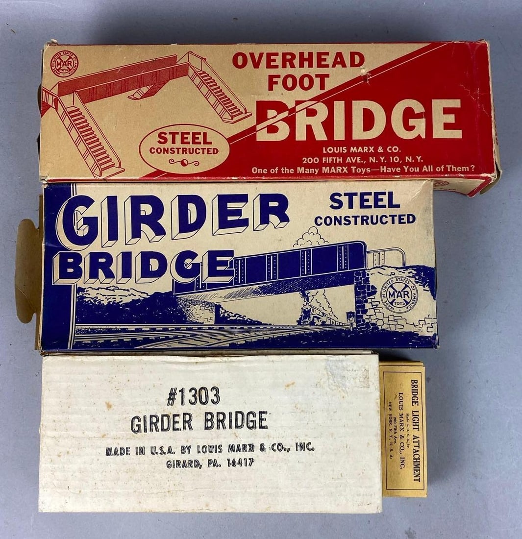 Group of 4 1950s Marx Girder Bridges and More (1 of 3)
