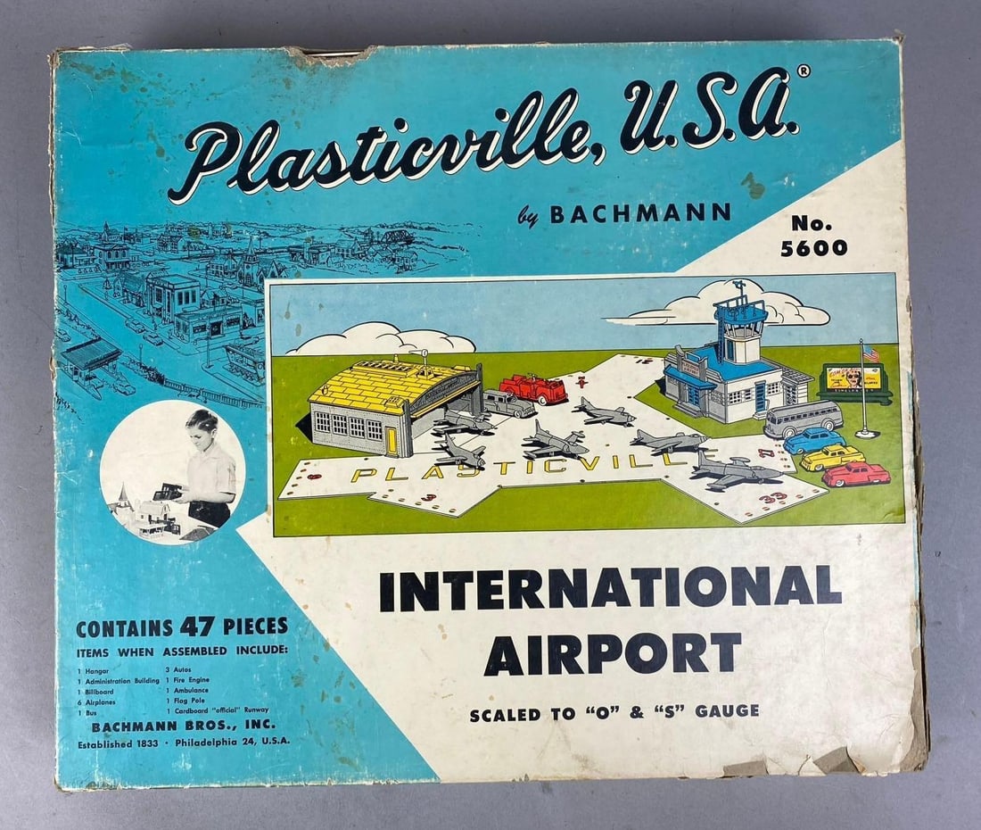 Vintage 1950s Bachmann Plasticville U.S.A International Airport O/S Gauge Set (1 of 3)