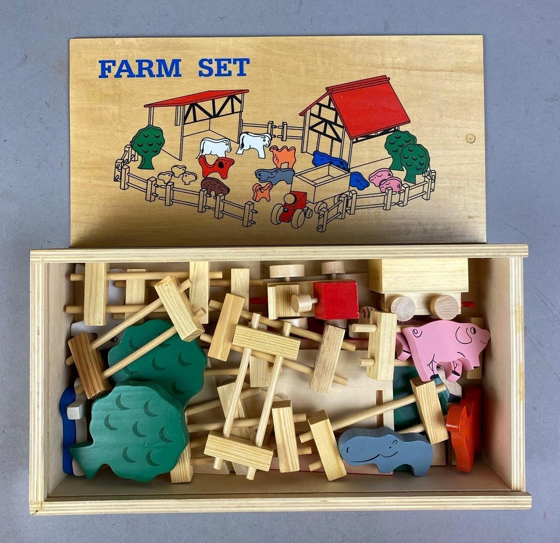 Vintage Wood Farm Set Set