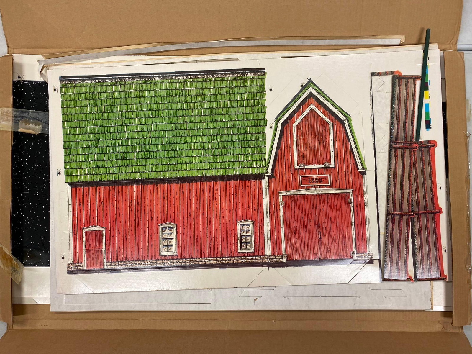 Vintage 1987 John Deere Farm Barn Punch-Out Playset: Like new in original packaging. Measure L 42 x W 24 inches.