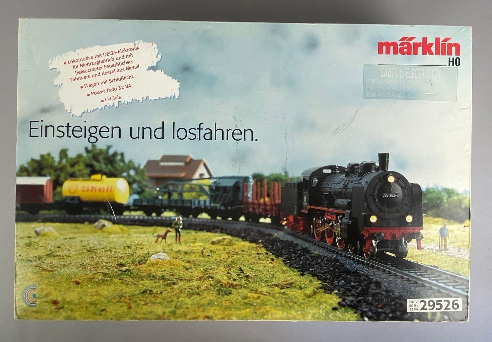 Marklin HO Scale Einsteigen und Losfahren Starter Train Set: Untested, In original box, includes locomotive, train cars, track lengths and more, box measures 15 inches H x 23 inches W x 5 inches D