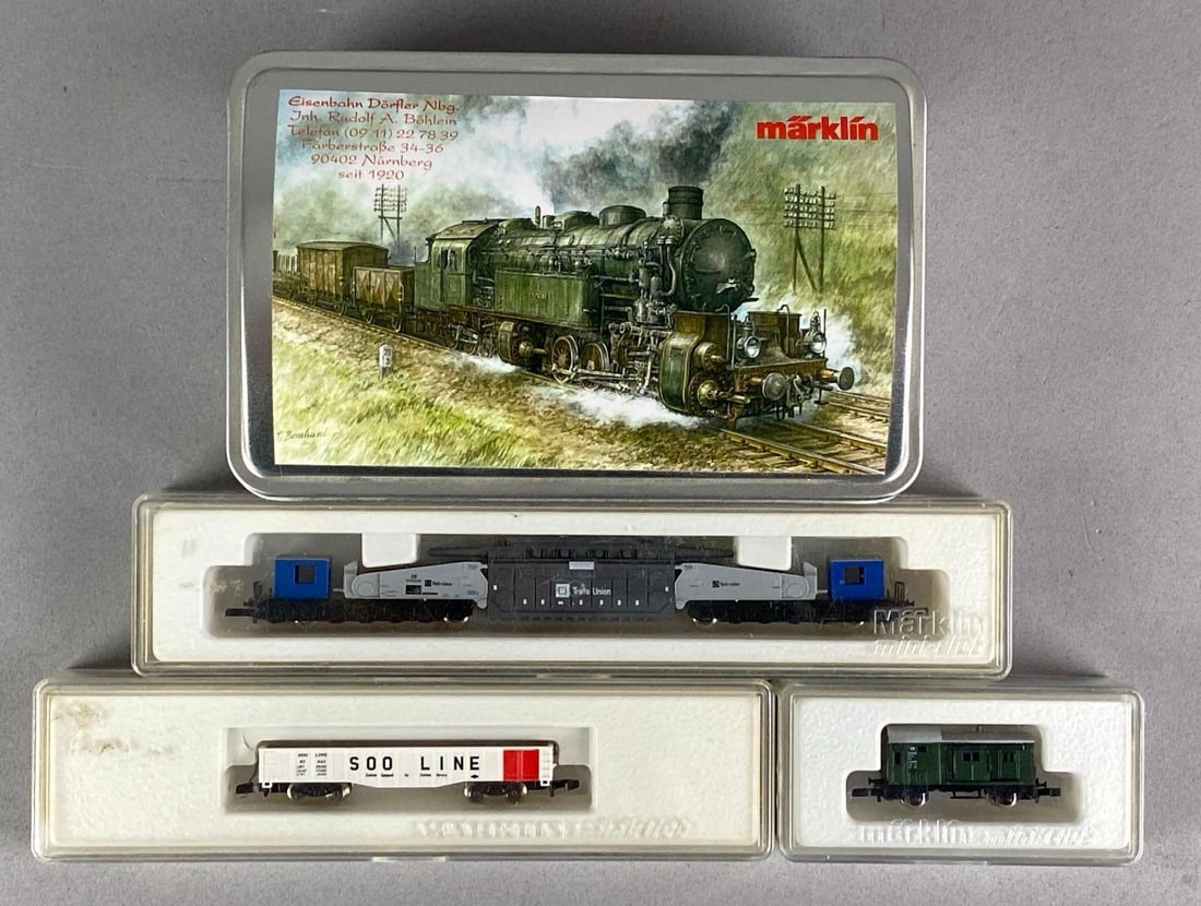 Group of 4 Marklin Model Train Cars (1 of 2)