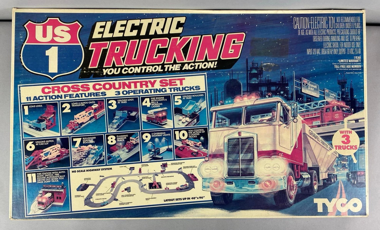 1984 TYCO US 1 Electric Trucking Slot Car Cross Country Set (1 of 5)