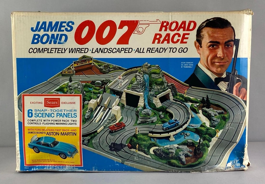 1965 Sears Gilbert James Bond 007 Road Race Slot Car Set (1 of 4)