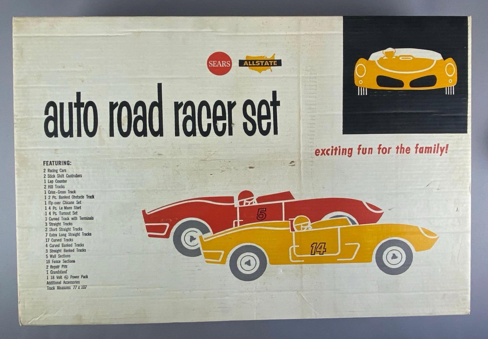 1960s Marx Sears Allstate Auto Road Racer Slot Car Set (1 of 6)