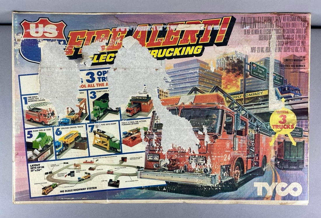 1983 Tyco US 1 Fire Alert! Electric Trucking Slot Car Set (1 of 6)