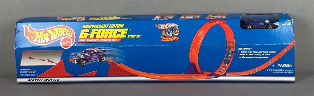 Mattel Hot Wheels Anniversary Edition G-Force Stunt Set: Original packaging measures 5 inches x 22 1/2 inches x 2 1/2 inches