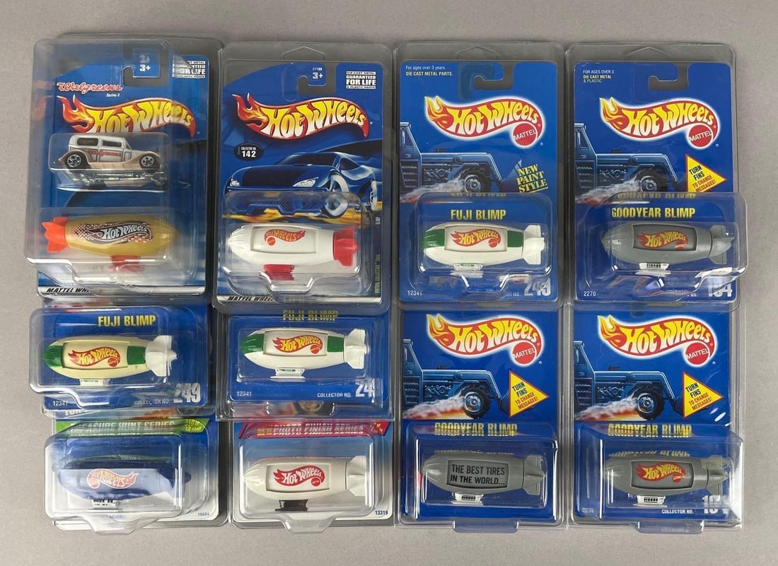 Group of Mattel Hot Wheels Die-Cast Airships: Includes Fuji and Goodyear blimp