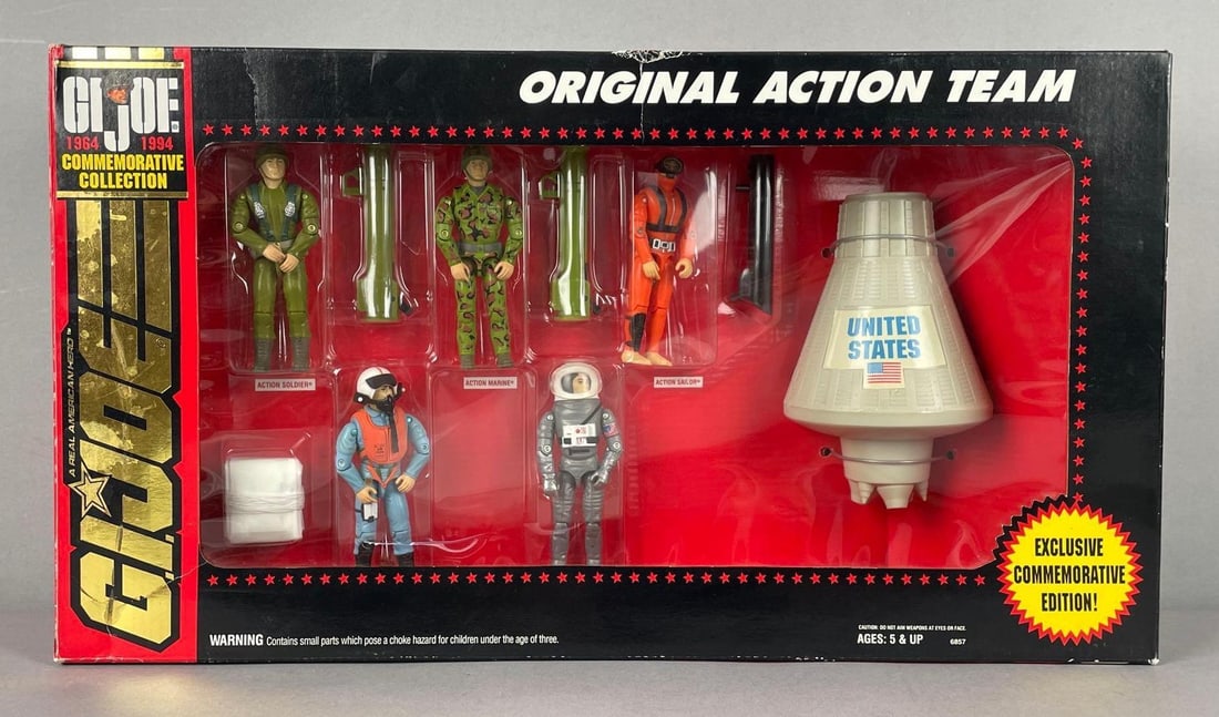 1994 Hasbro G.I. Joe Commemorative Collection Original Action Team: Original packaging measures 10 1/4 inches x 18 inches x 4 1/2 inches