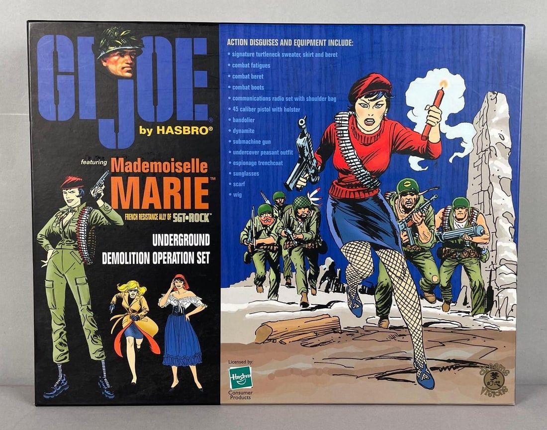 Hasbro G.I. Joe Mademoiselle Marie Underground Demolition Operation Set: 12 inches figure, original packaging measures 14 inches x 17 3/4 inches x 2 1/2 inches