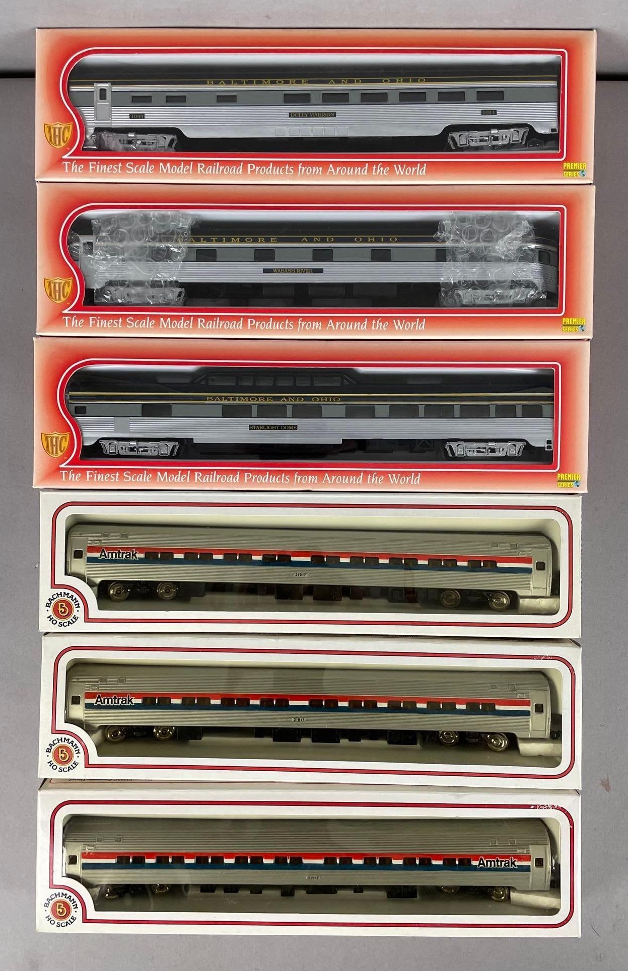 Group of HO Scale Passenger Train Cars: Includes Bachmann Amtrak