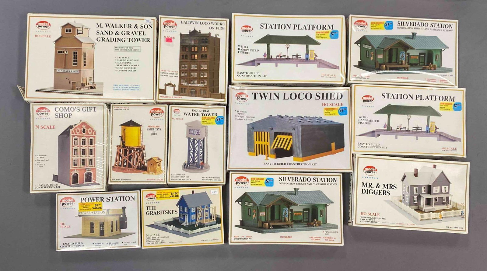 Group of Model Power HO Scale Building Plastic Model Kits (1 of 3)
