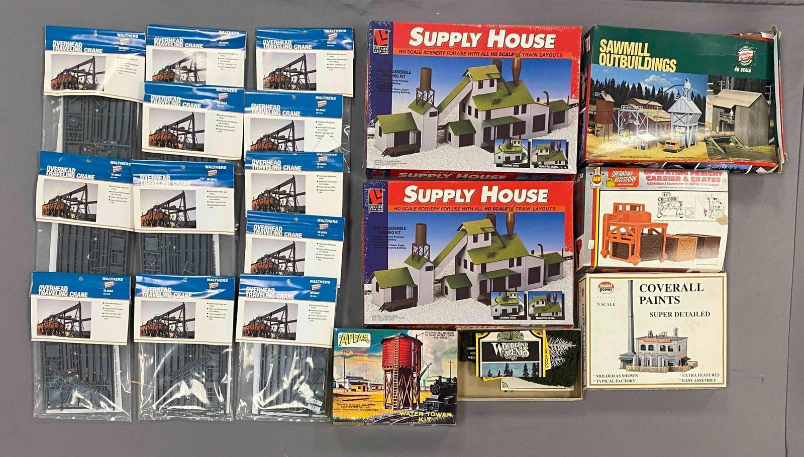 Group of Assorted HO Scale Model Train Building Plastic Model Kits and More (1 of 3)