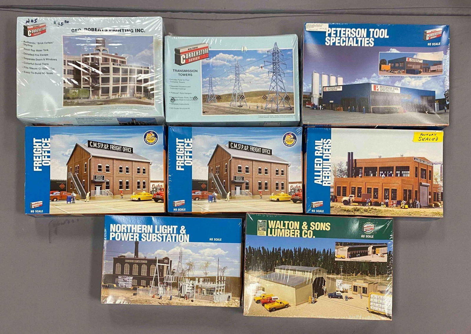 Group of 8 Assorted HO Scale Model Train Building Plastic Model Kits (1 of 3)