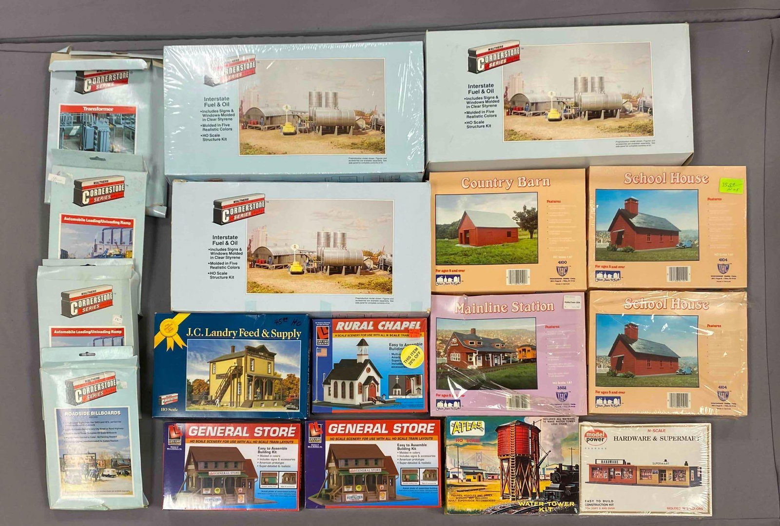 Group of Walthers HO Scale Model Train Building Plastic Model Kits (1 of 3)