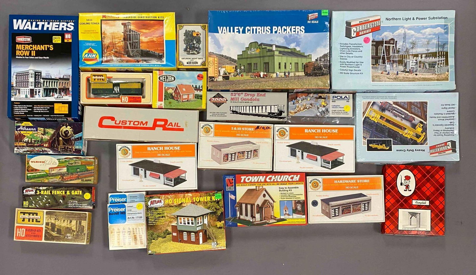 Group of Assorted HO Scale Model Train Building Plastic Model Kits and More (1 of 3)